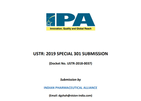 USTR : 2019 Special 301 Submission, 07February 2019 (Docket No USTR-2018-0037)