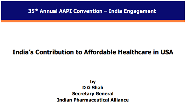 India’s Contribution to Affordable Healthcare in USA, 35th Annual AAPI Convention
